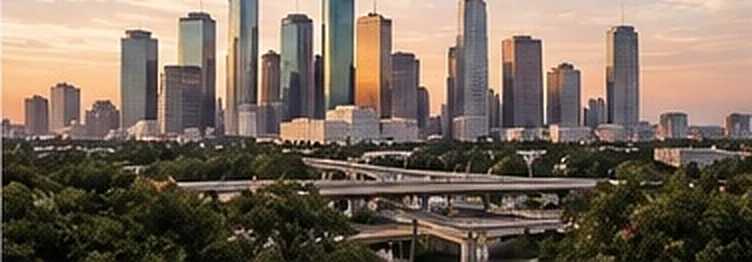 Houston skyline at sunset